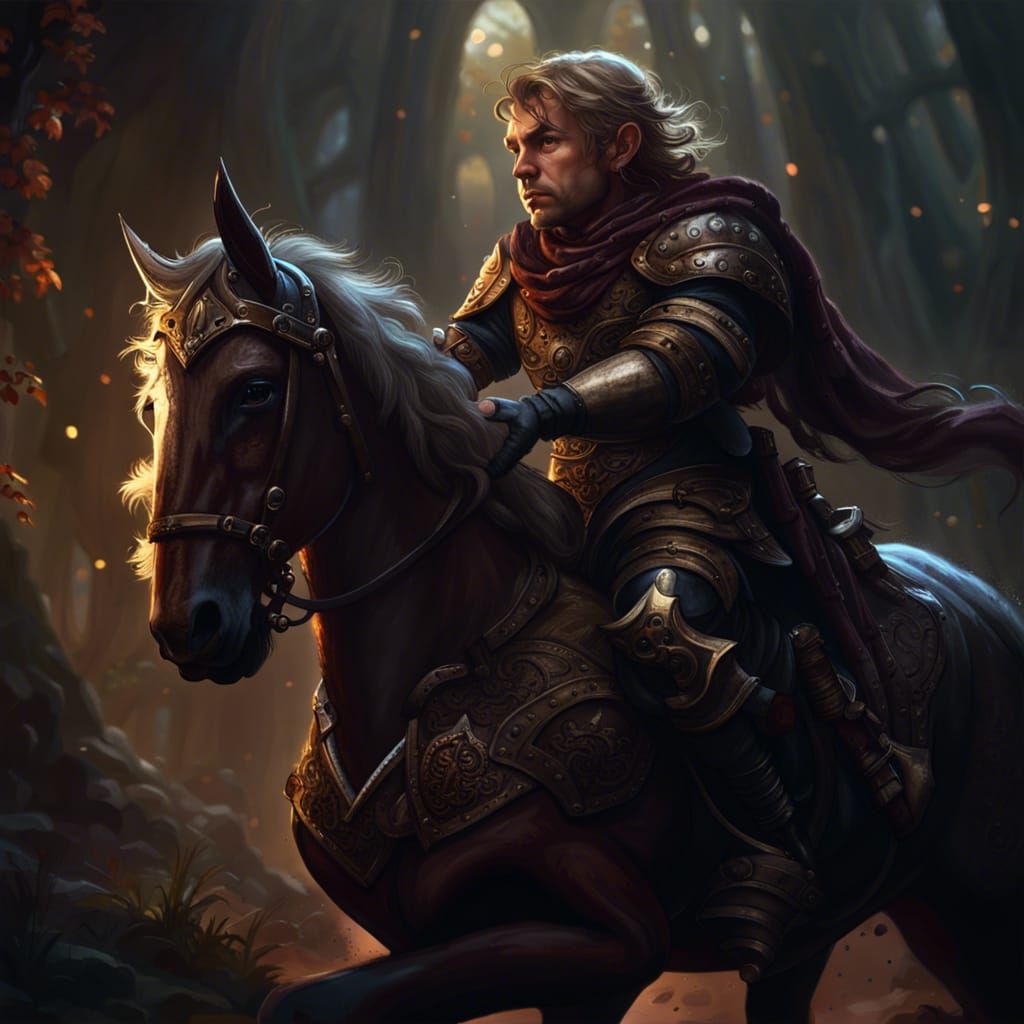 Halfling Knight Rides: Dark Fantasy Concept Art