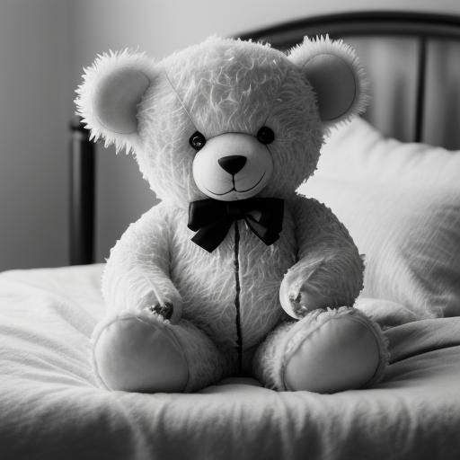 Antique Steiff Teddy Bear in Black and White