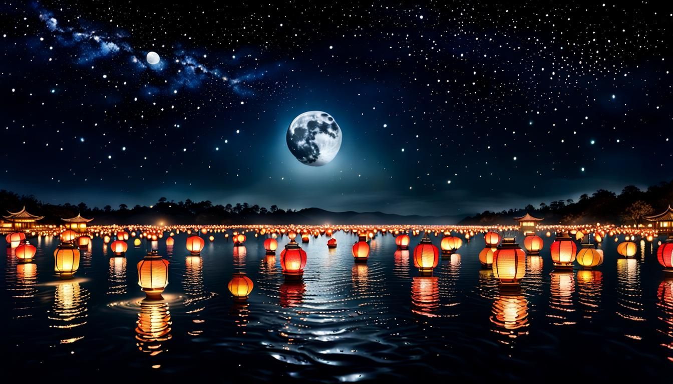 Lanterns in the night