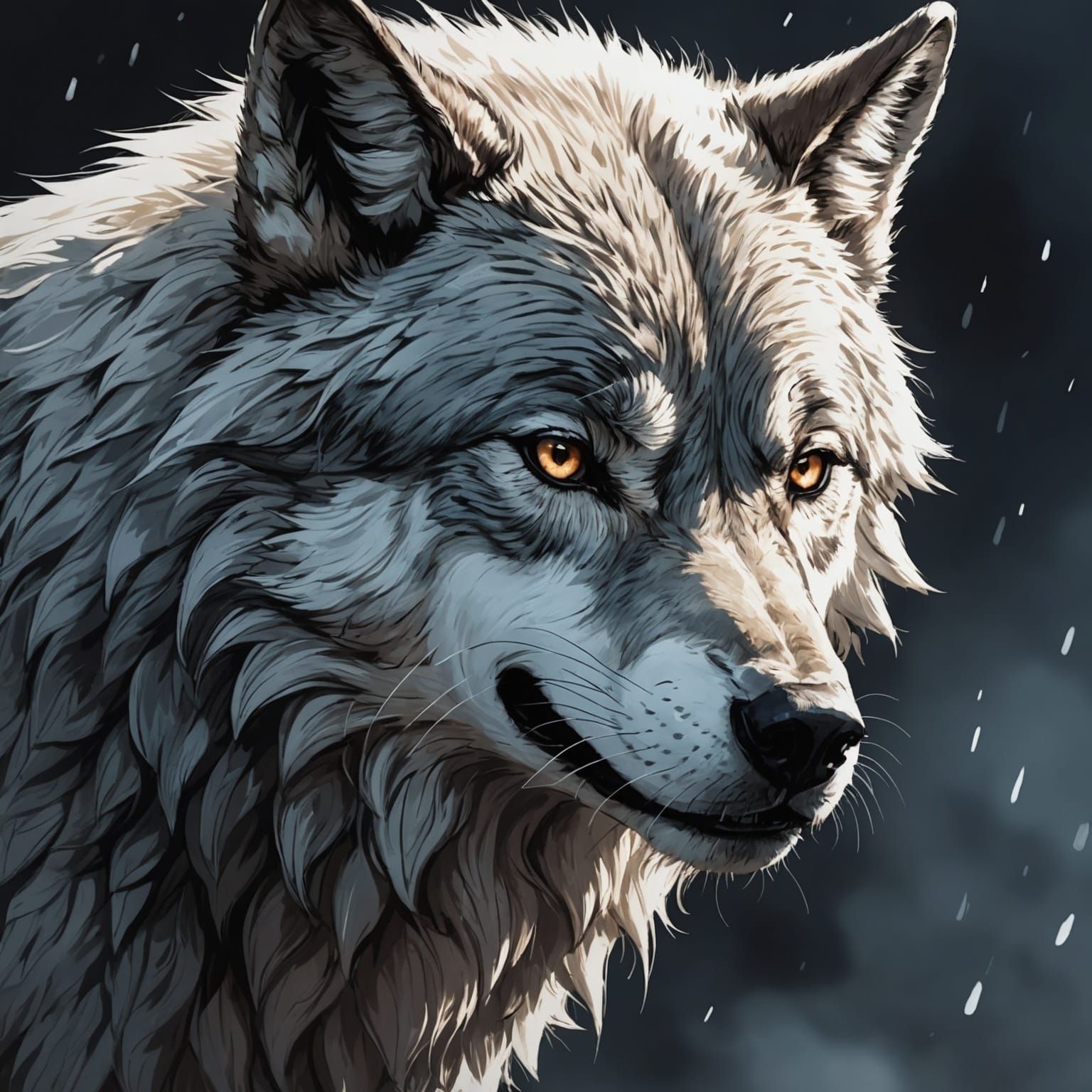 Crying Wolf in Anime Manga Style