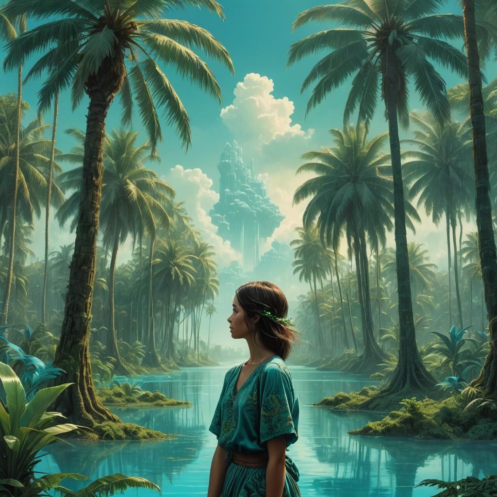Tropical Lagoon Dreamscape as Digital Matte Painting