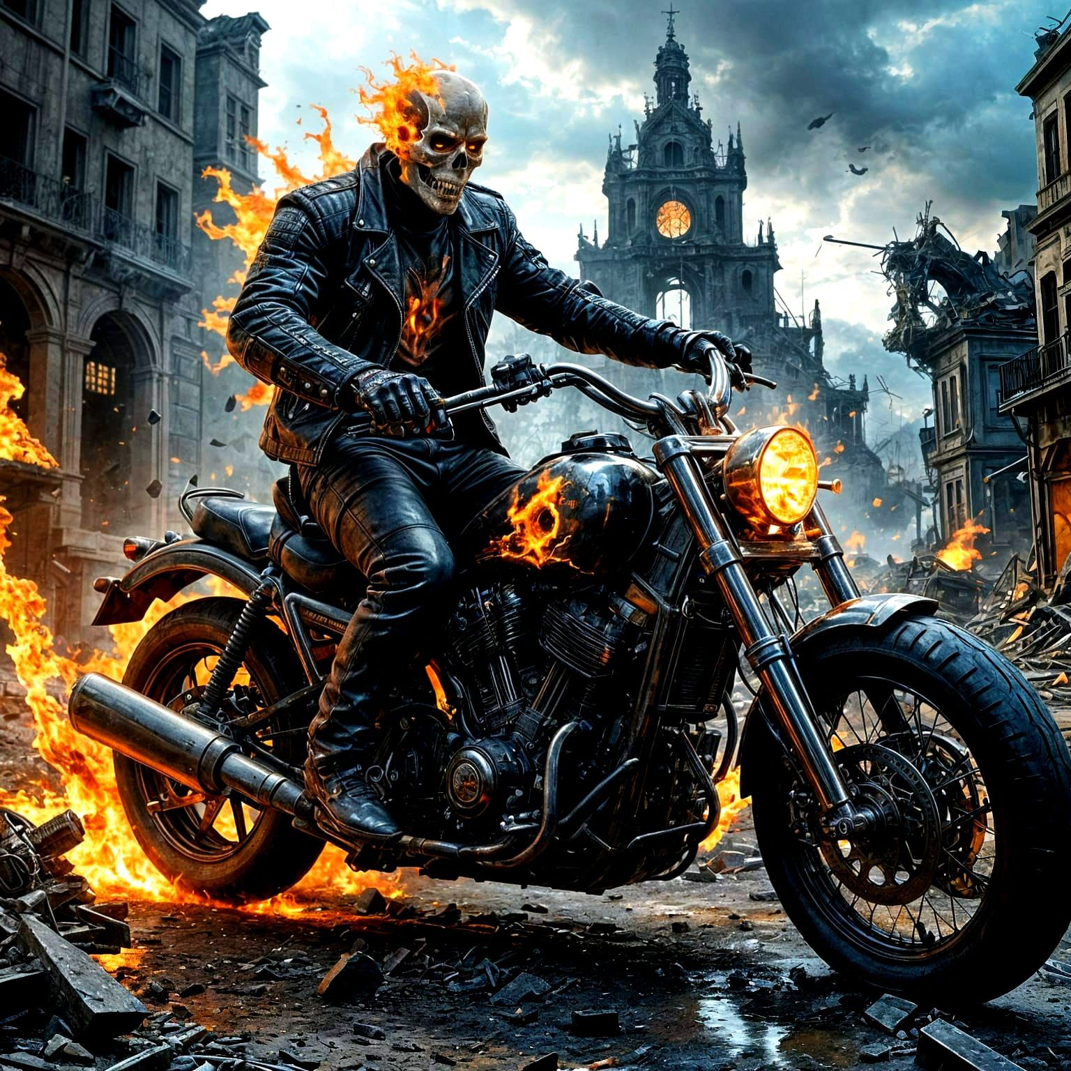 Ghost Rider Rides Through a Ruined Apocalypse in Epic Cyberp...