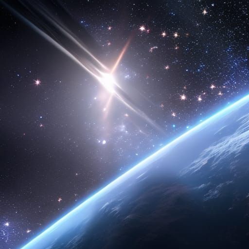 Cosmic Hands Among the Stars in Digital Art