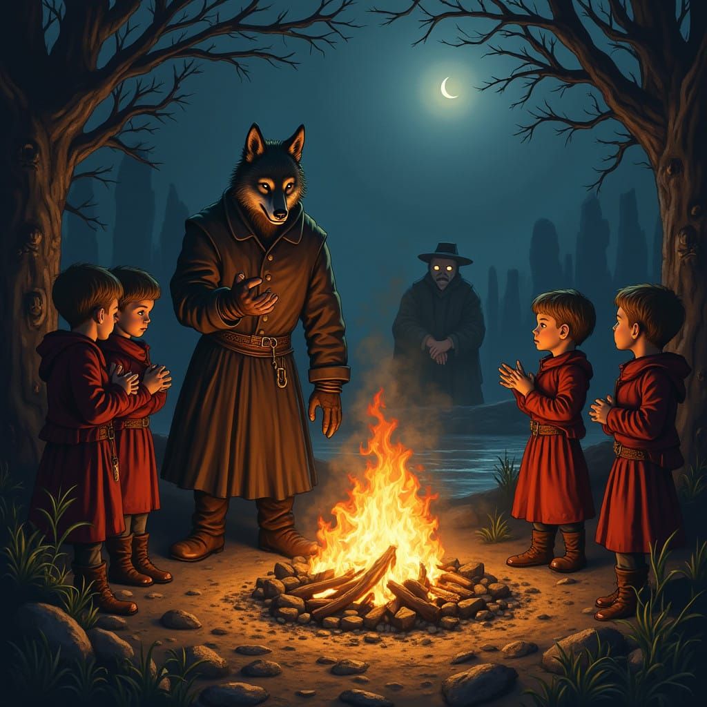 Mystical Gathering Under Celestial Lights