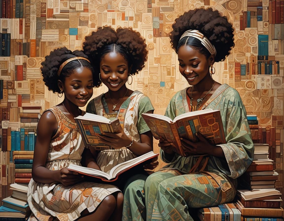 Smiling Girls Reading: Art Brut in Hypermodern Style