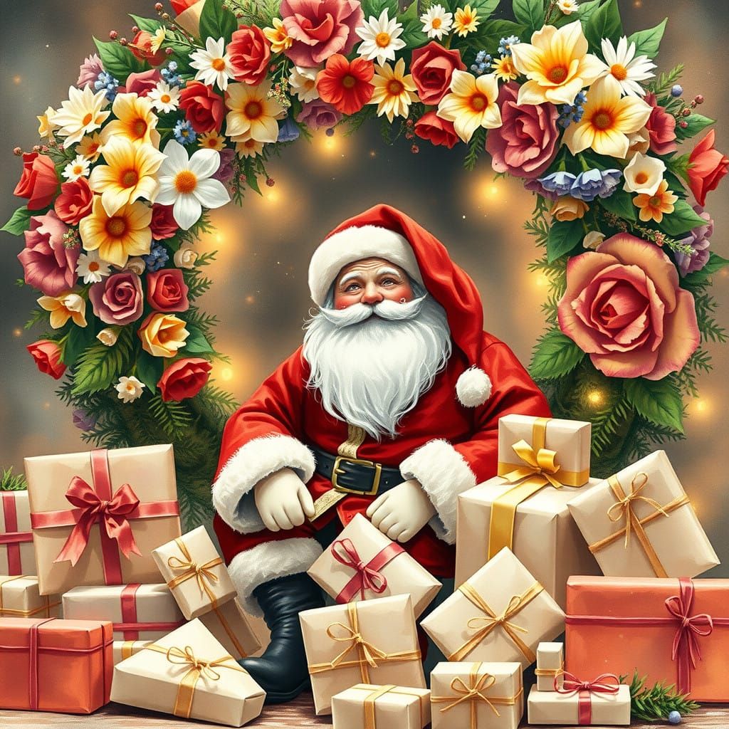 Surreal Christmas Wonderland in Watercolor Whimsy