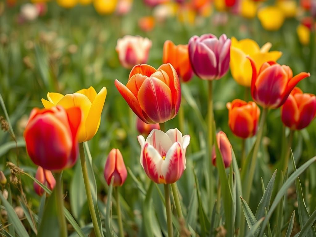 Vibrant Prairie Tulips in Close-Up