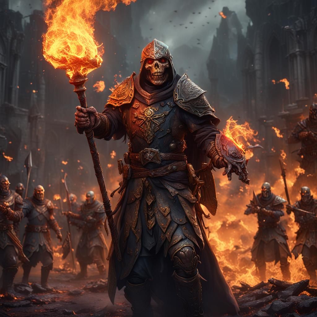 Cleric of Fire Purges Undead Army