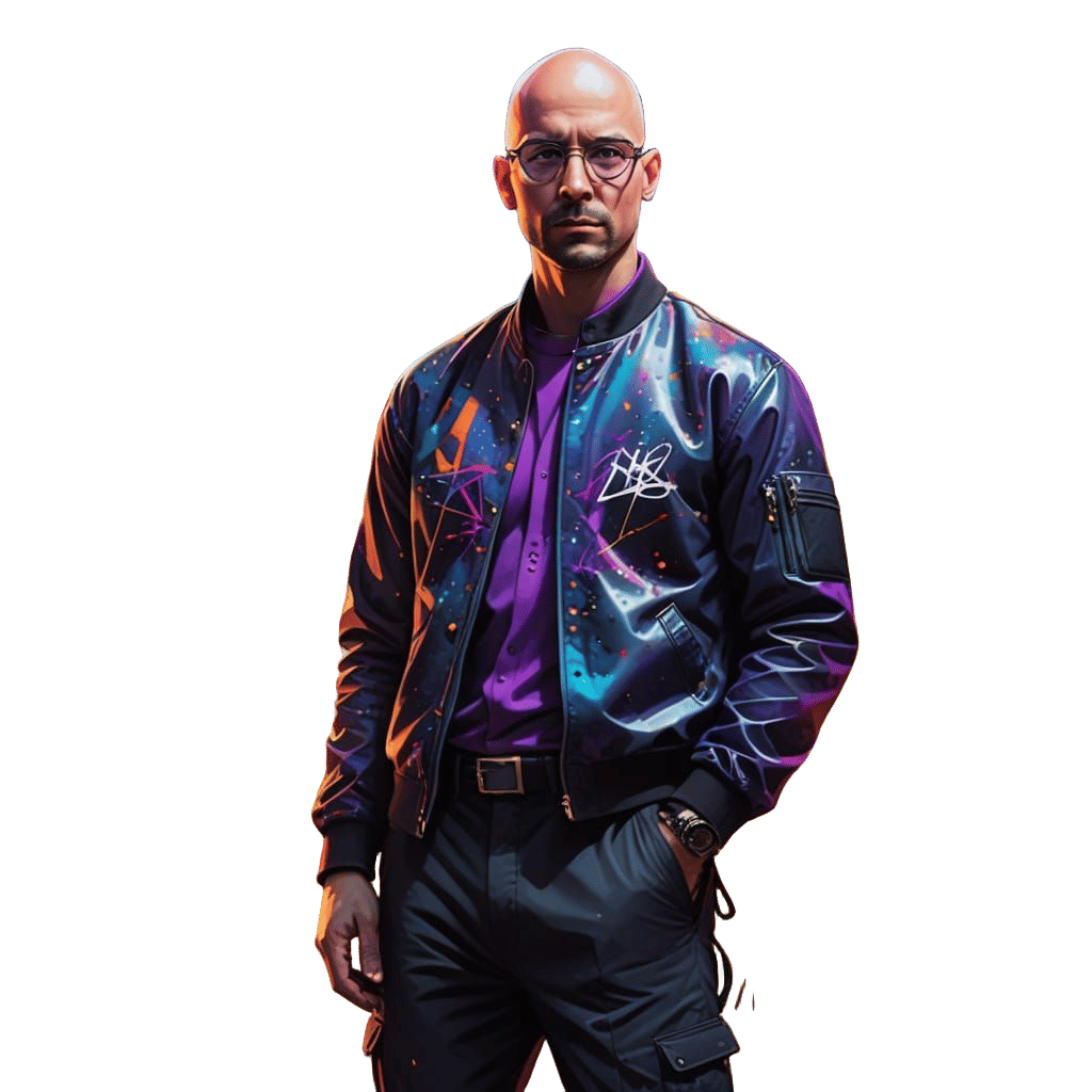 Dynamic Gnome Portrait in Vibrant Graffiti Style