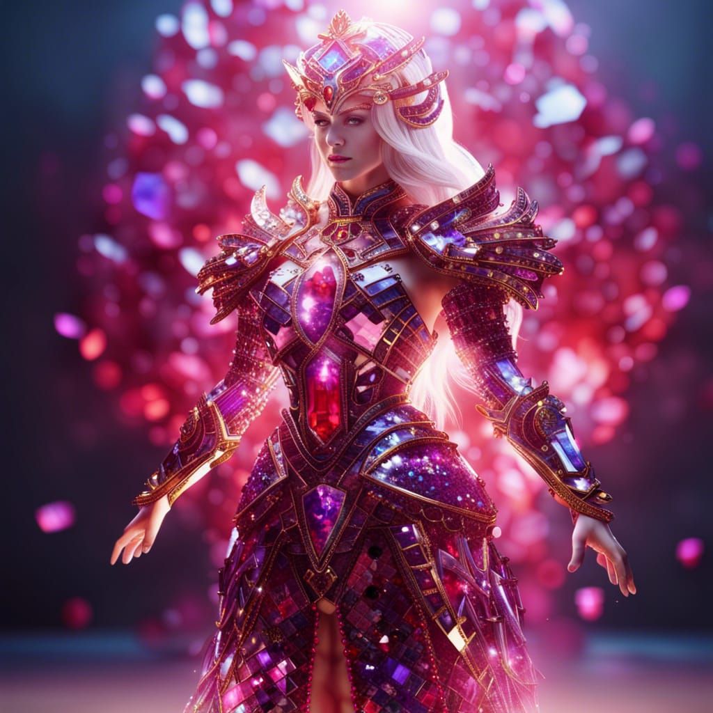 Fantasy Queen in Crystal Armor