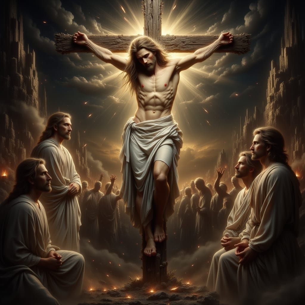 Jesus Christ on the Cross in Gothic Style