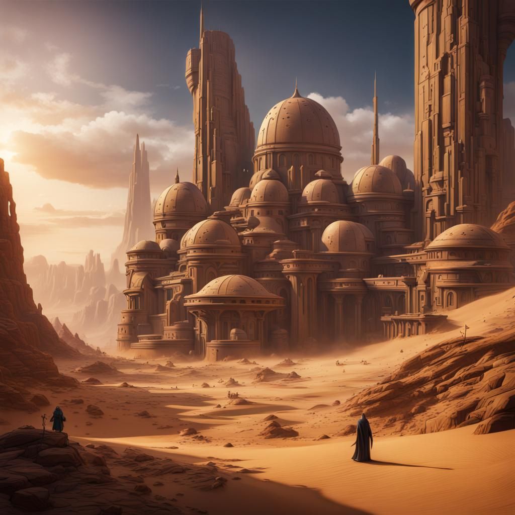 Fantastical Tattooine Castle Concept Art