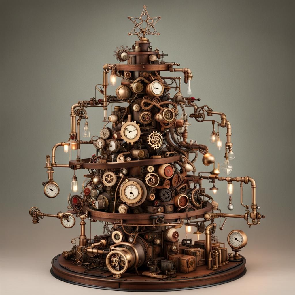 Steampunk Christmas Tree: A Festive Fantasy