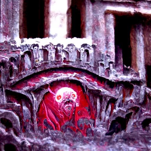 Medieval Castle Ruins in Gothic Horror Style