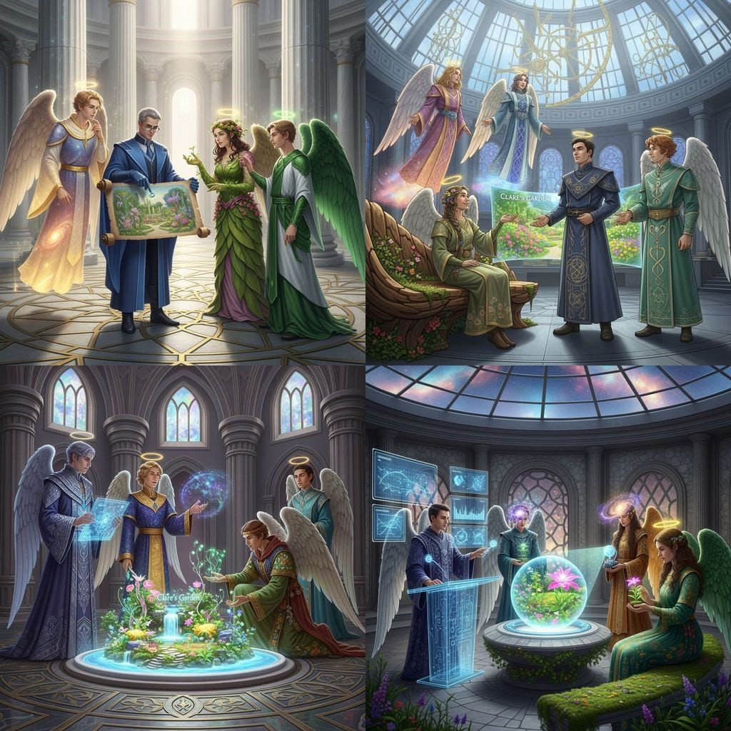 Angels Discussing a Garden in Harmony