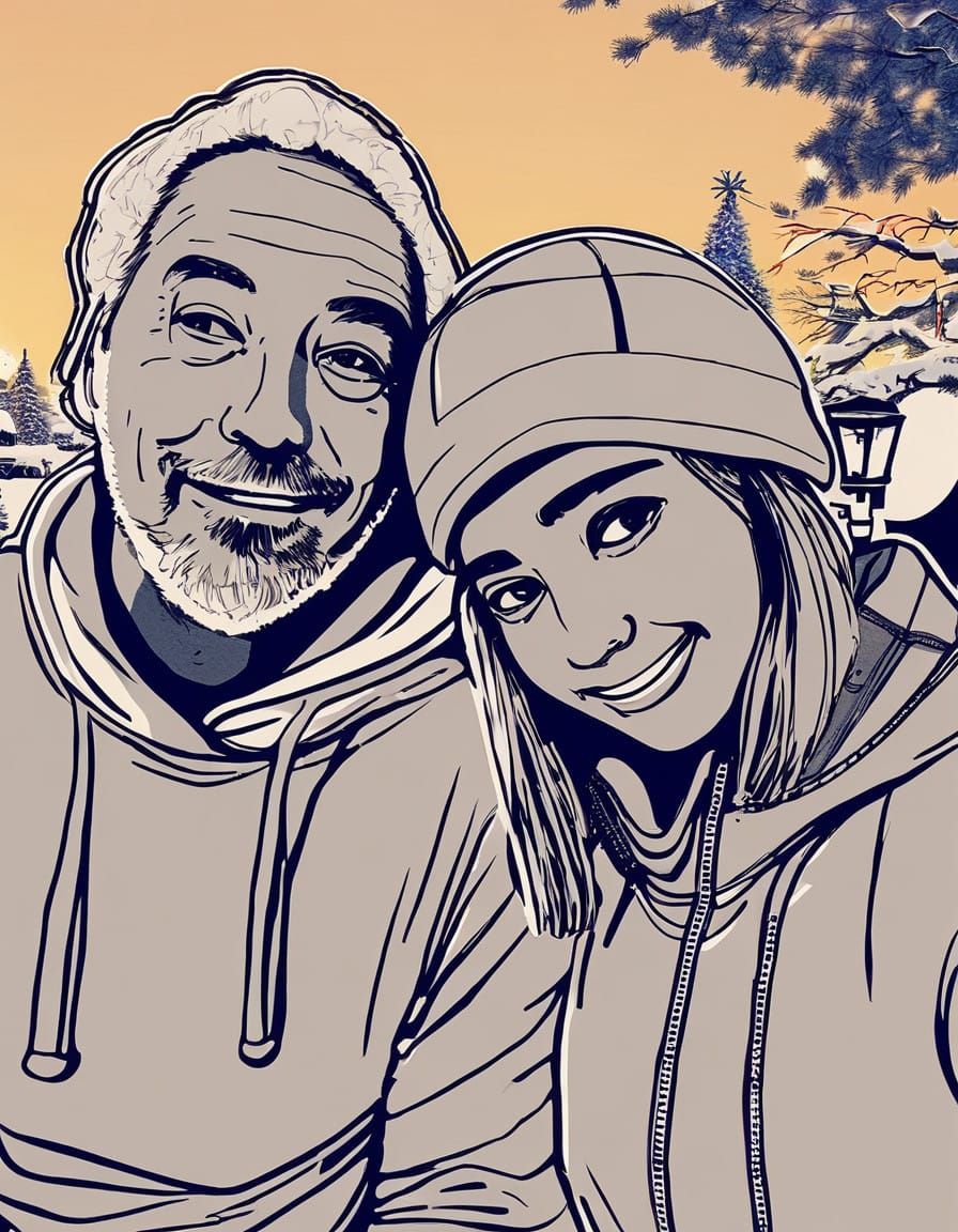 Winter Wonderland Scene in Anime-Inspired Village