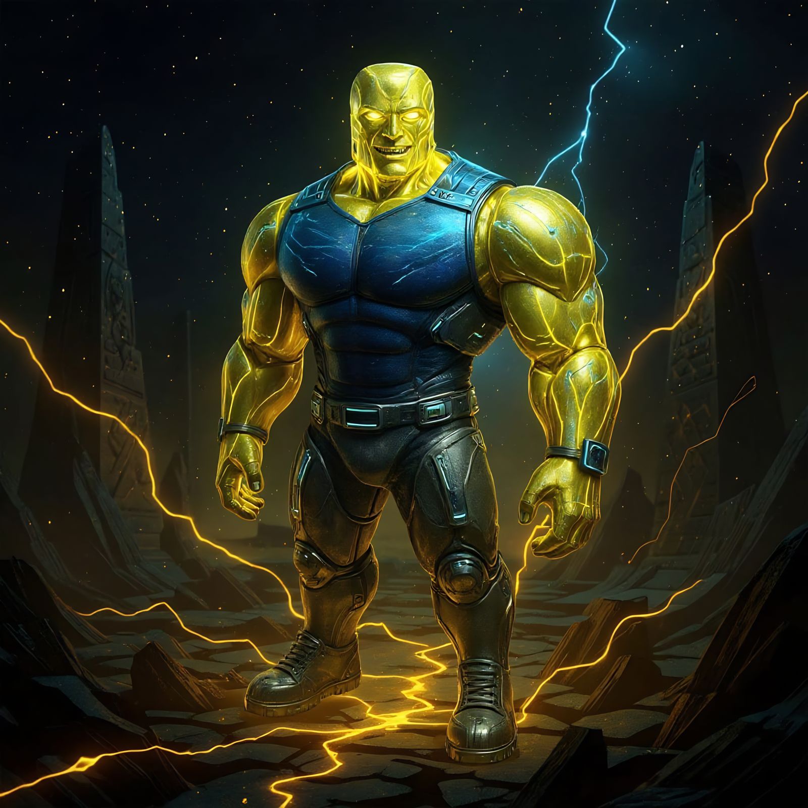 Digital Guardian Forged from Light Code in Cyberpunk Style