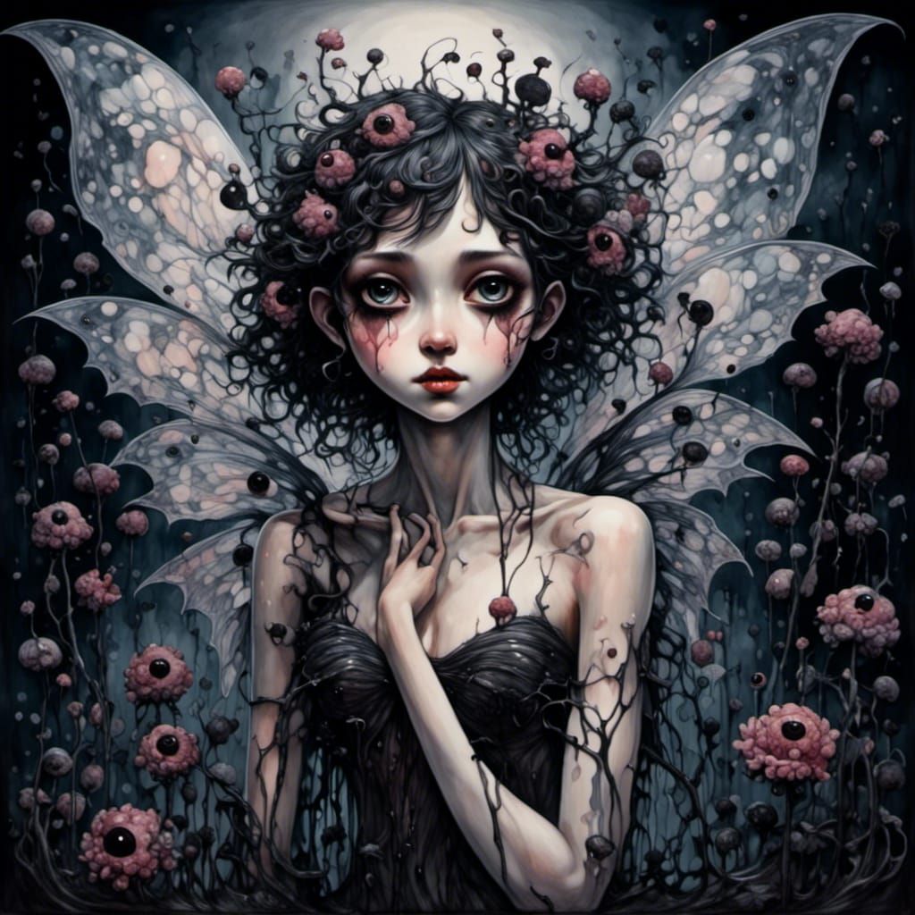 Beautiful Shadow Fae with Iridescent Wings