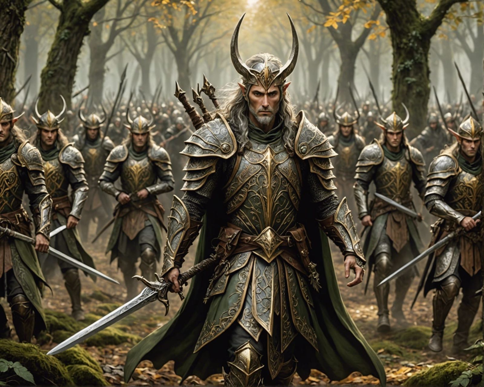 Wood Elf King Leads Army into Battle