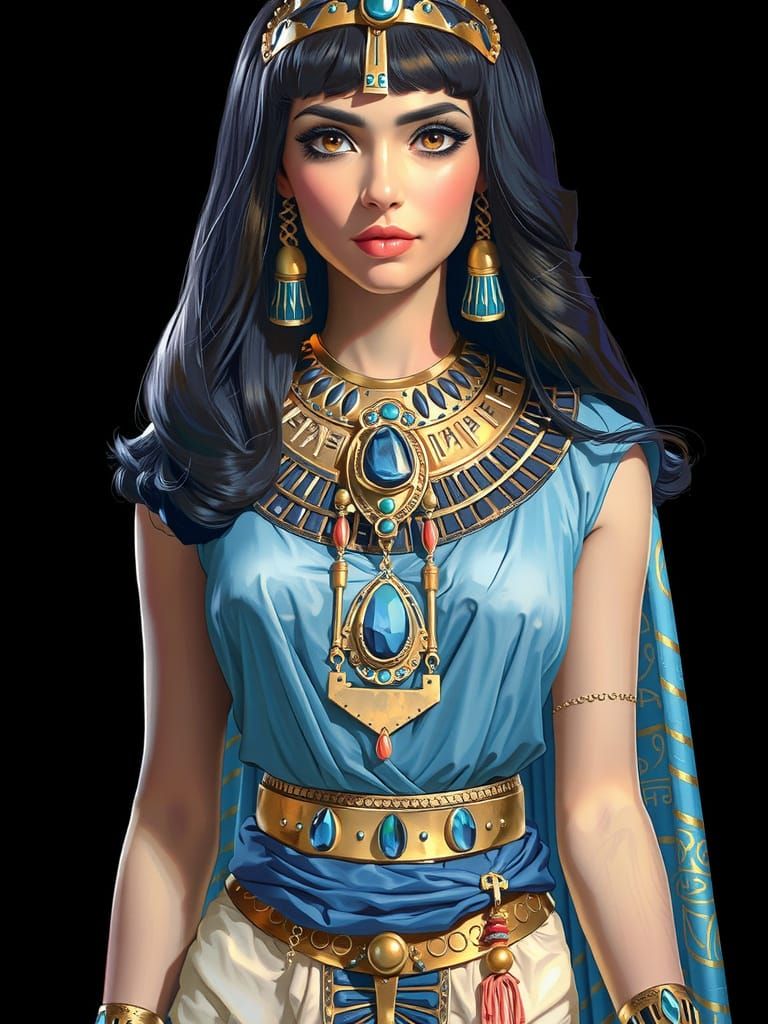 Egyptian Queen in Art Nouveau Splendor