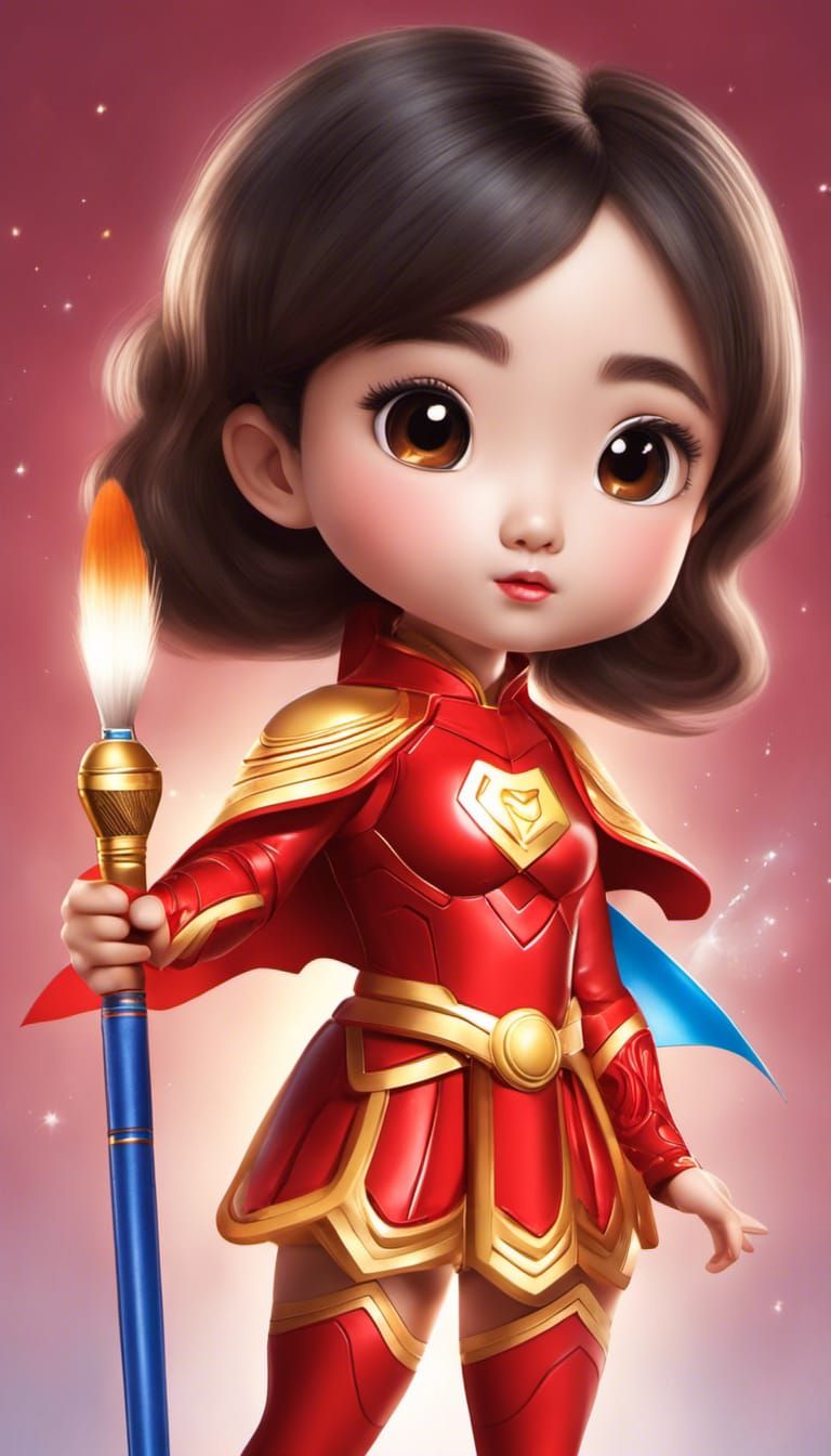 artist with magic paintbrush superpower