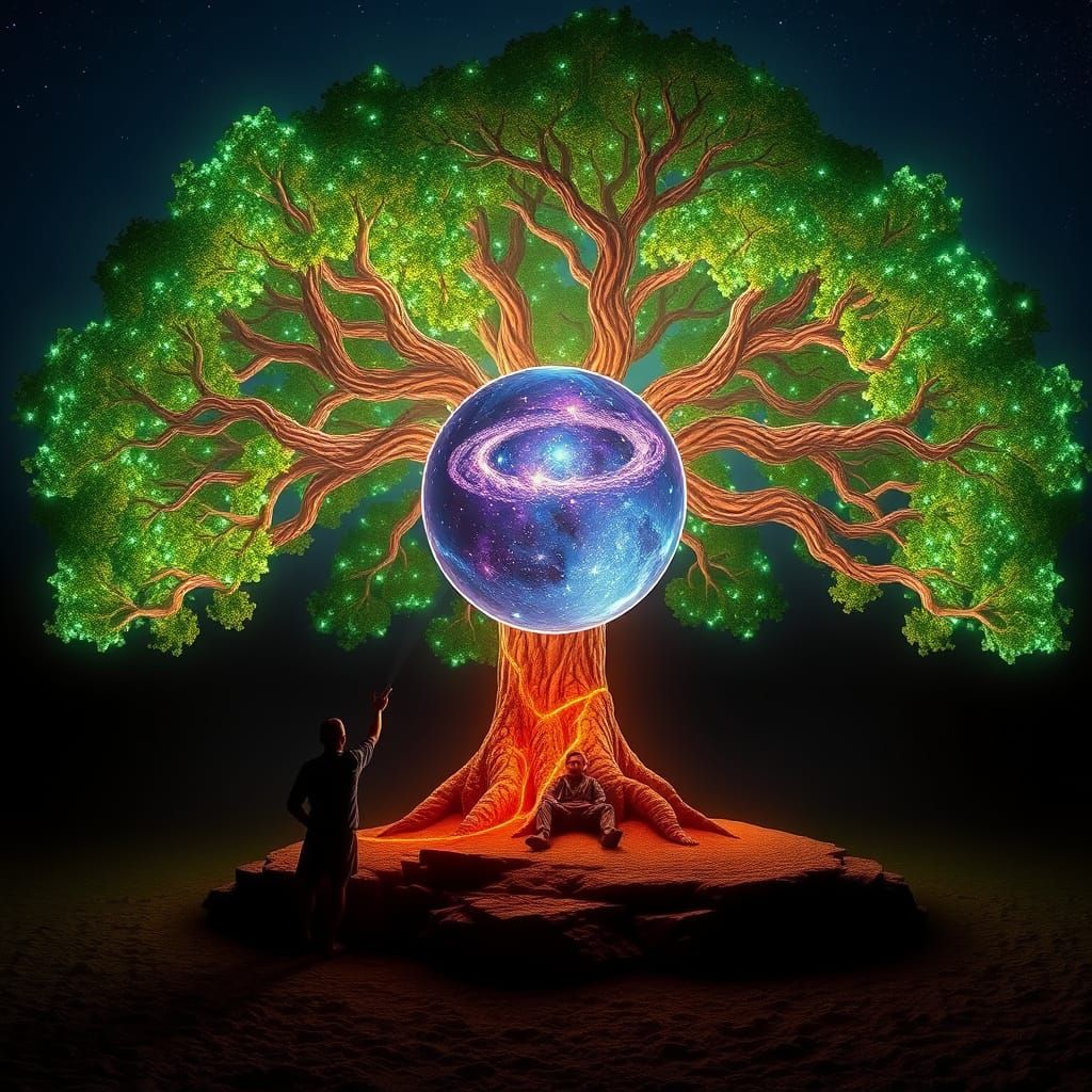 Cosmic Orb Controls Bioluminescent Magic Tree