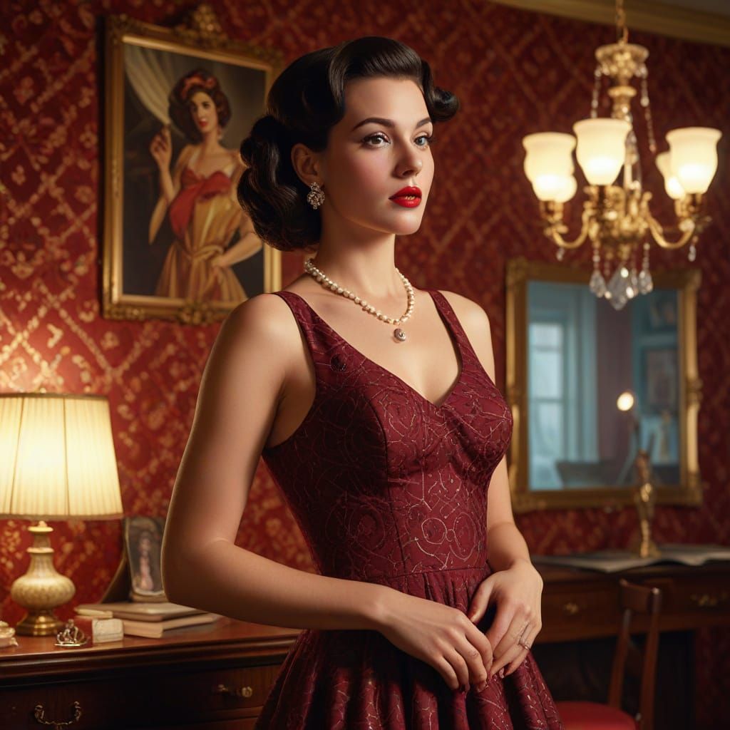 1950s Pin-Up Woman in Alex Ross Style