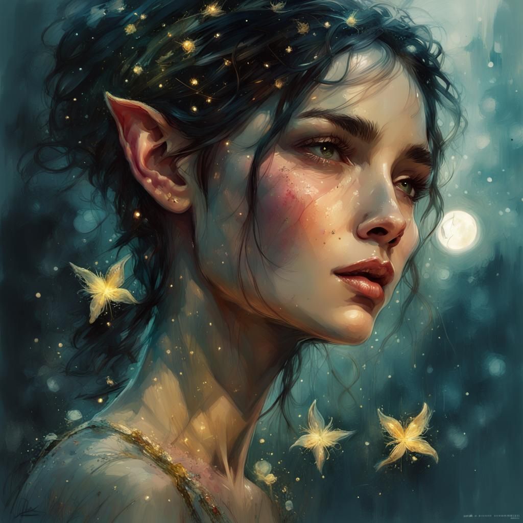 Miniature Magical Elf in Golden Hour