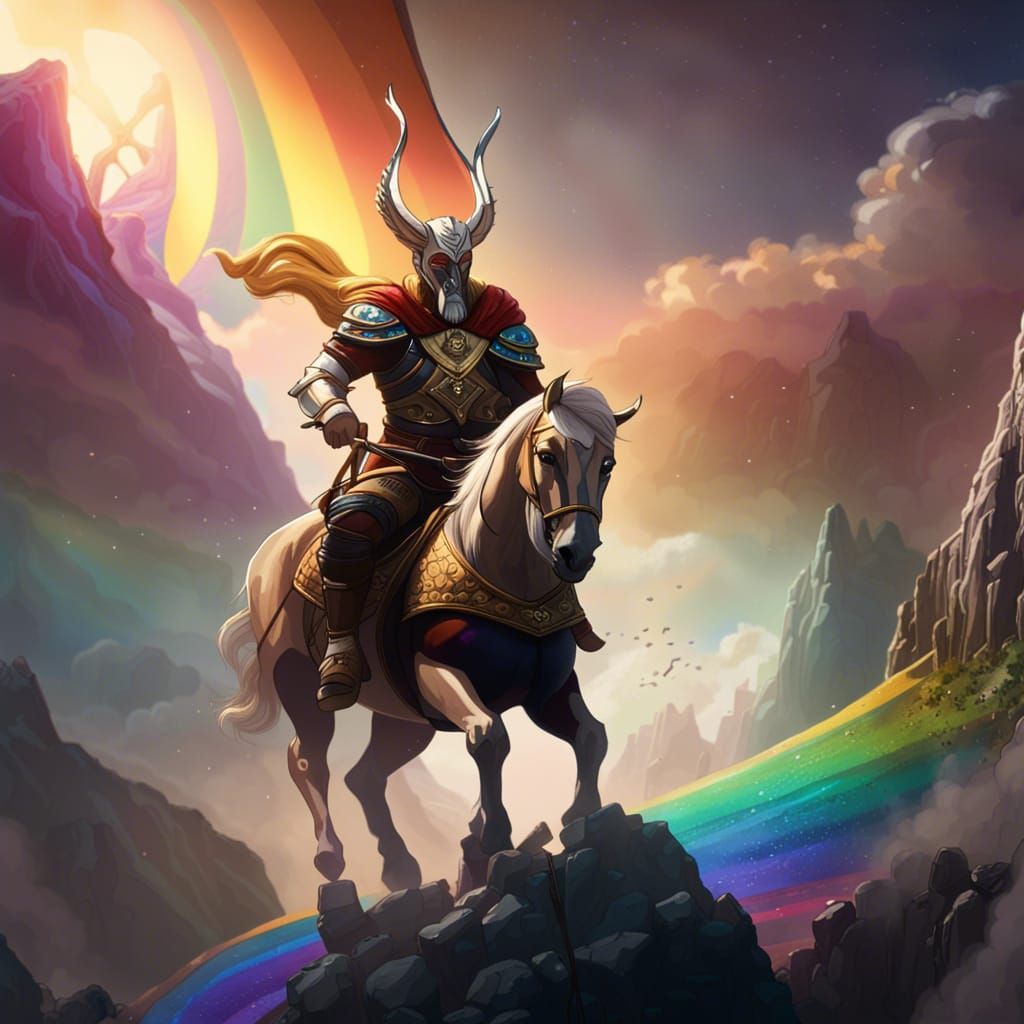 Heimdall Waiting to Take You Across the Rainbow Bridge to Asgard