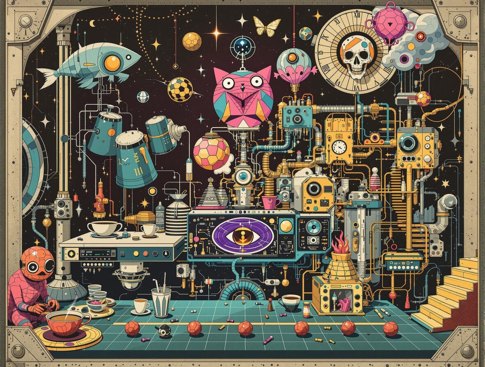 Chimerical Cross-Section Animatronic Kaffeeklatsch Retrosurrealovision