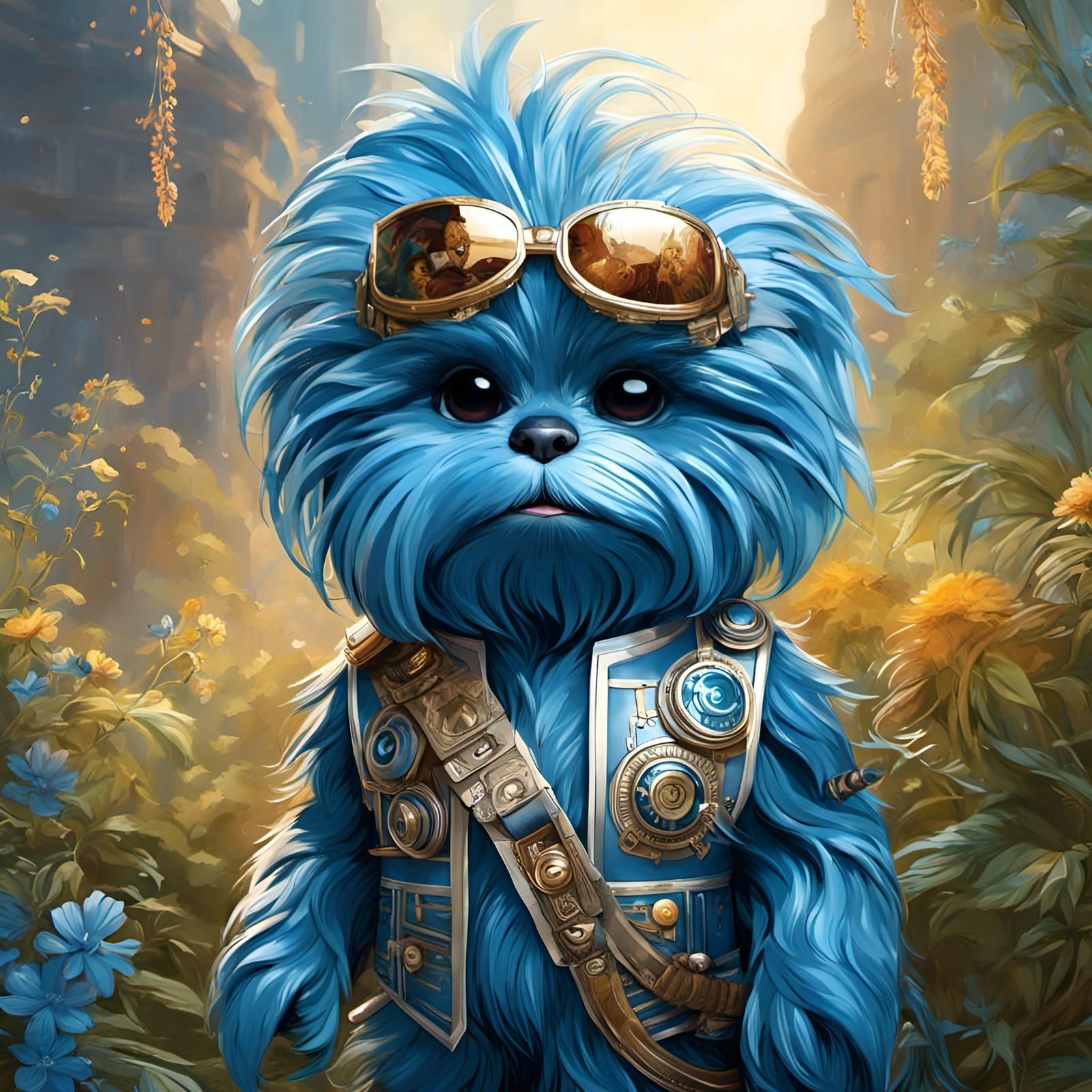 Adorable Chibi Blue Chewbacca Portrait