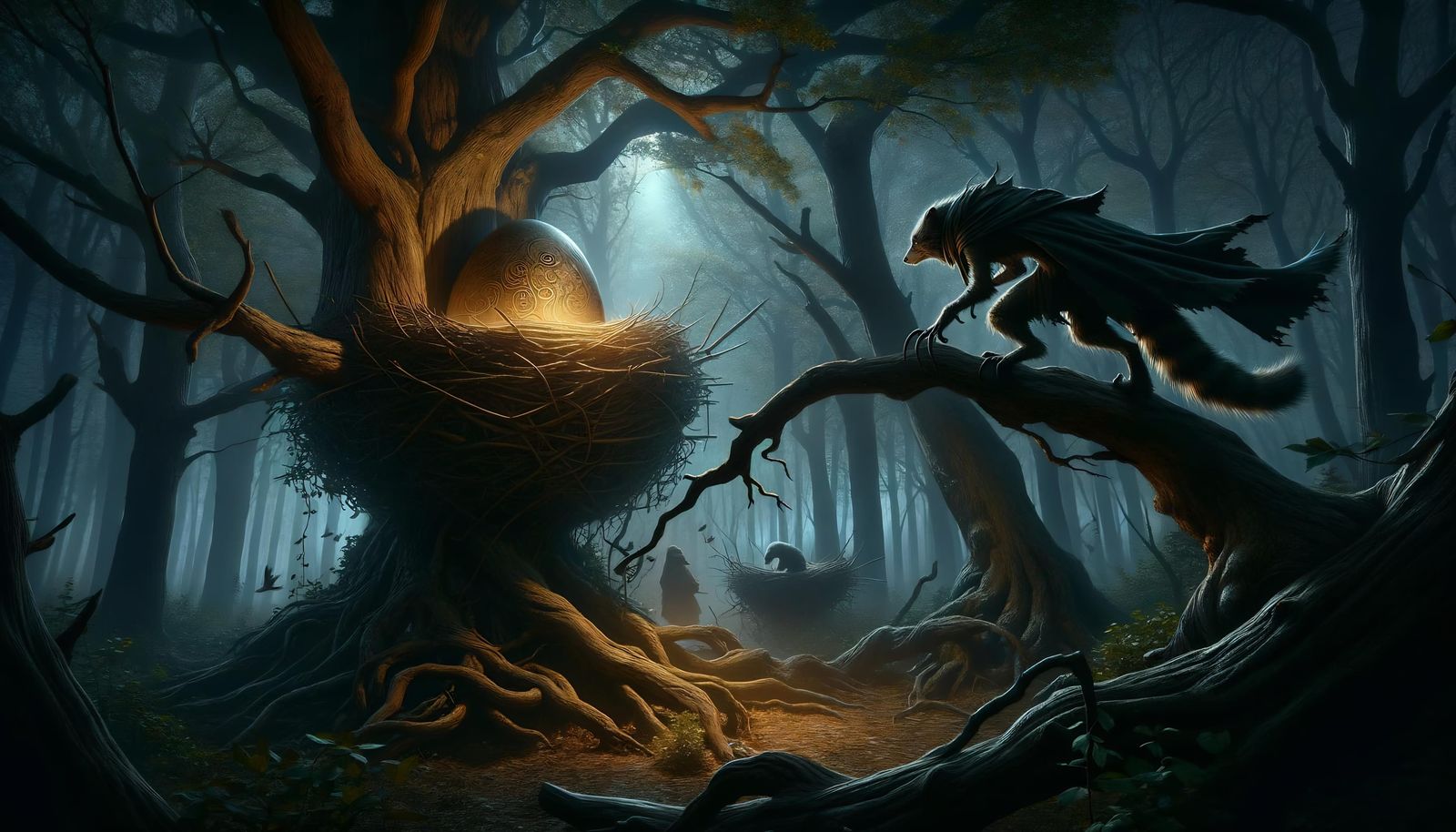 Raccoon's Shadowy Heist of the Glowing Egg