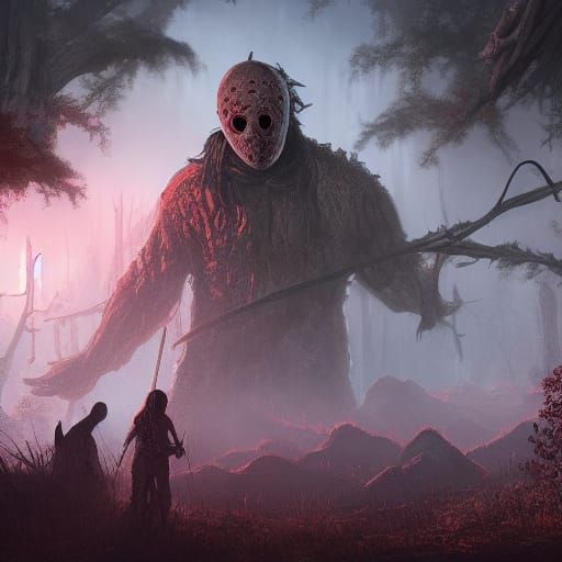 Detailed Matte Painting of Jason Vorhees