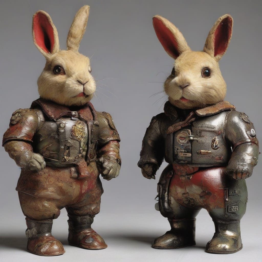 Hydromech Rabbit Character in Dark, Evil Style