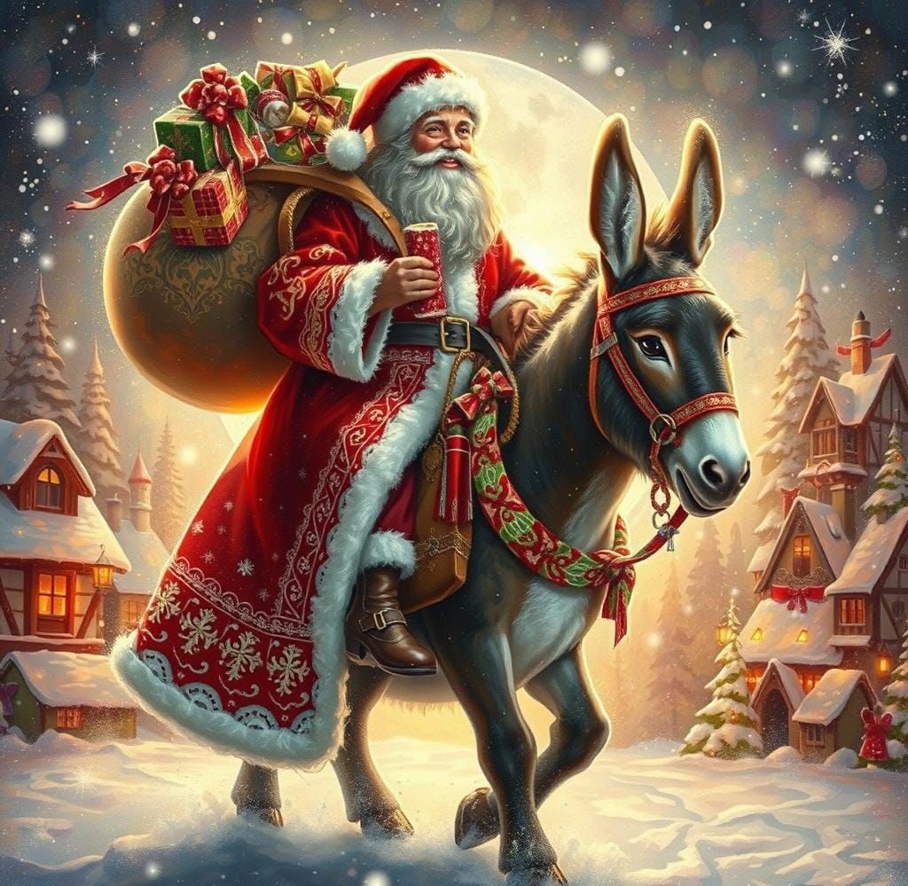 Saint Nicholas and His Donkey