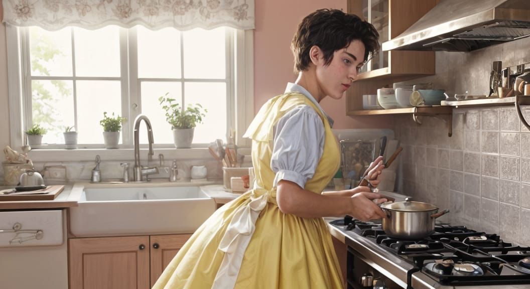 Teenage Boy as Maid of Heart