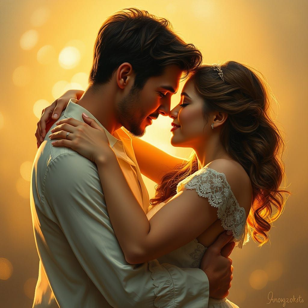 Eternal Embrace in Golden Light