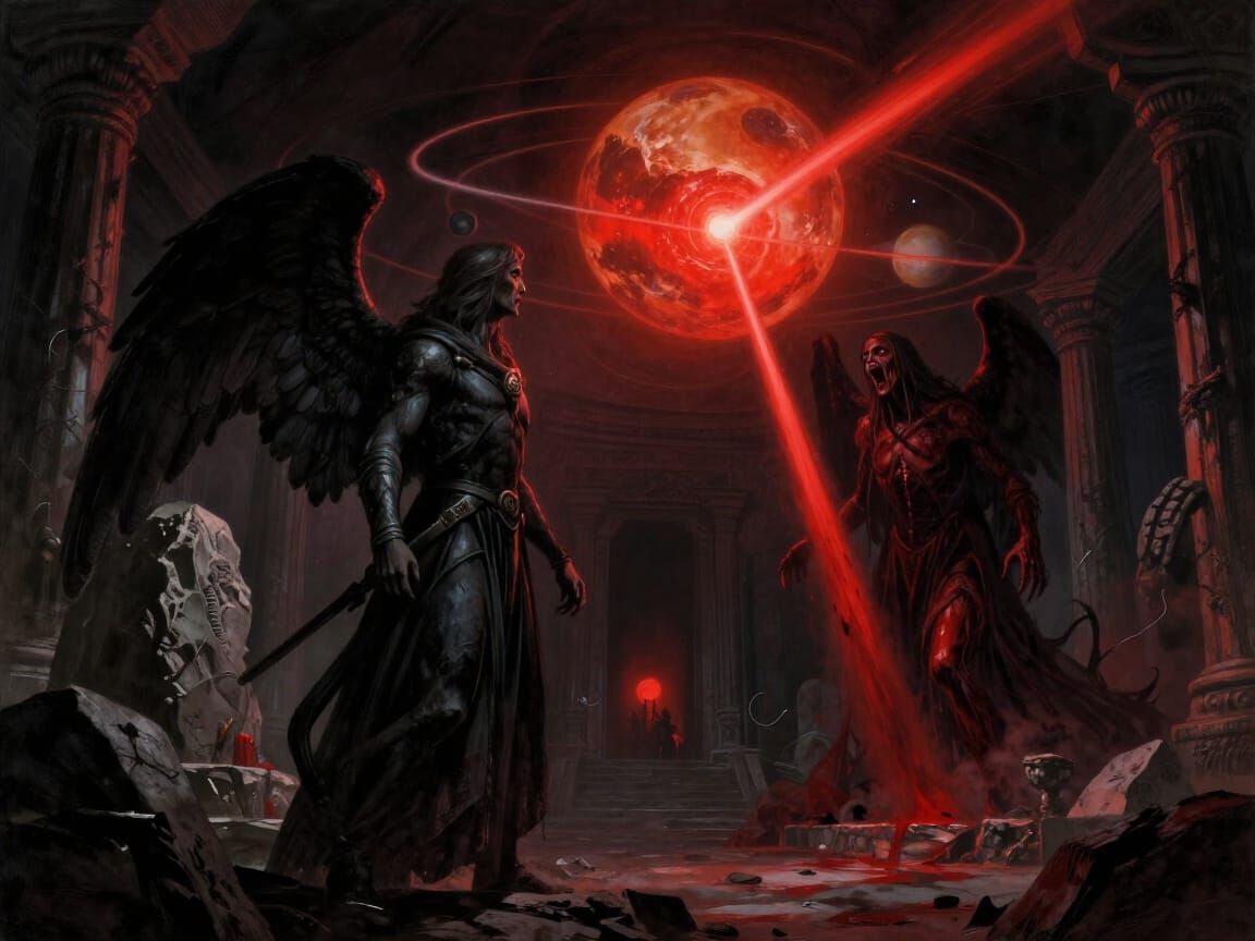 Albion's Angel Witnesses Cosmic Terror and Blood Spectre