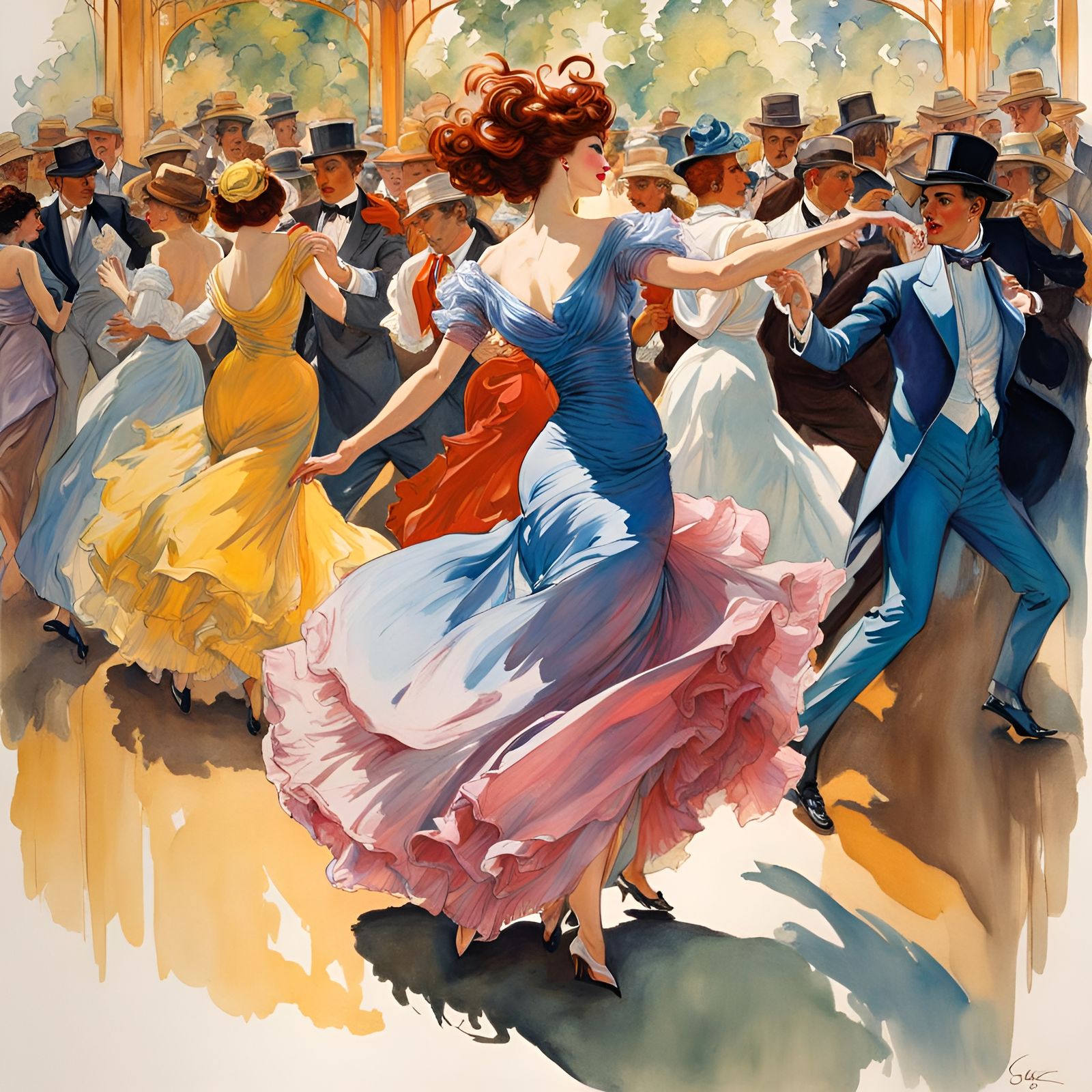 Art Deco Woman Dancing in Dancehall