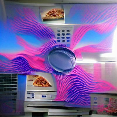 Vaporwave Pizza: Trippy Synthwave Art