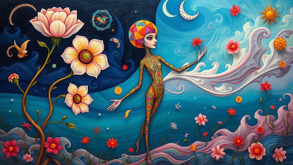 Dreamlike Surreal Landscape in Vibrant Colors