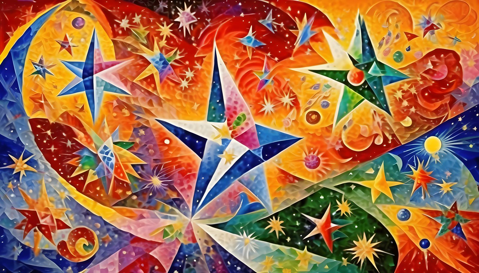 Cosmic Stars in a Dreamy Impasto Style