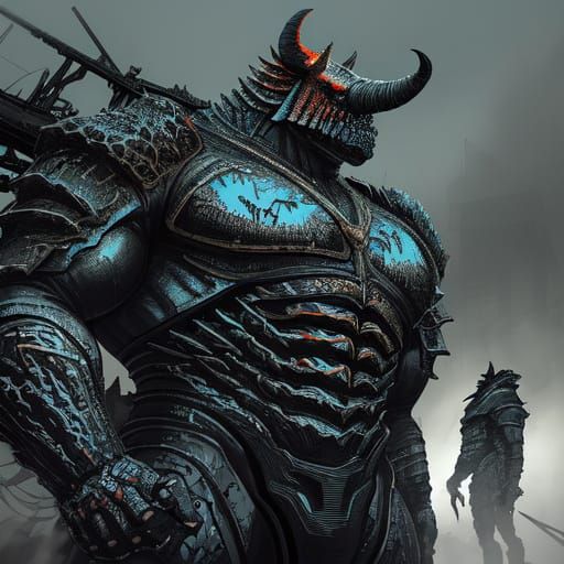 Mechanical Rhinoceros in Dark, Gothic Futurism