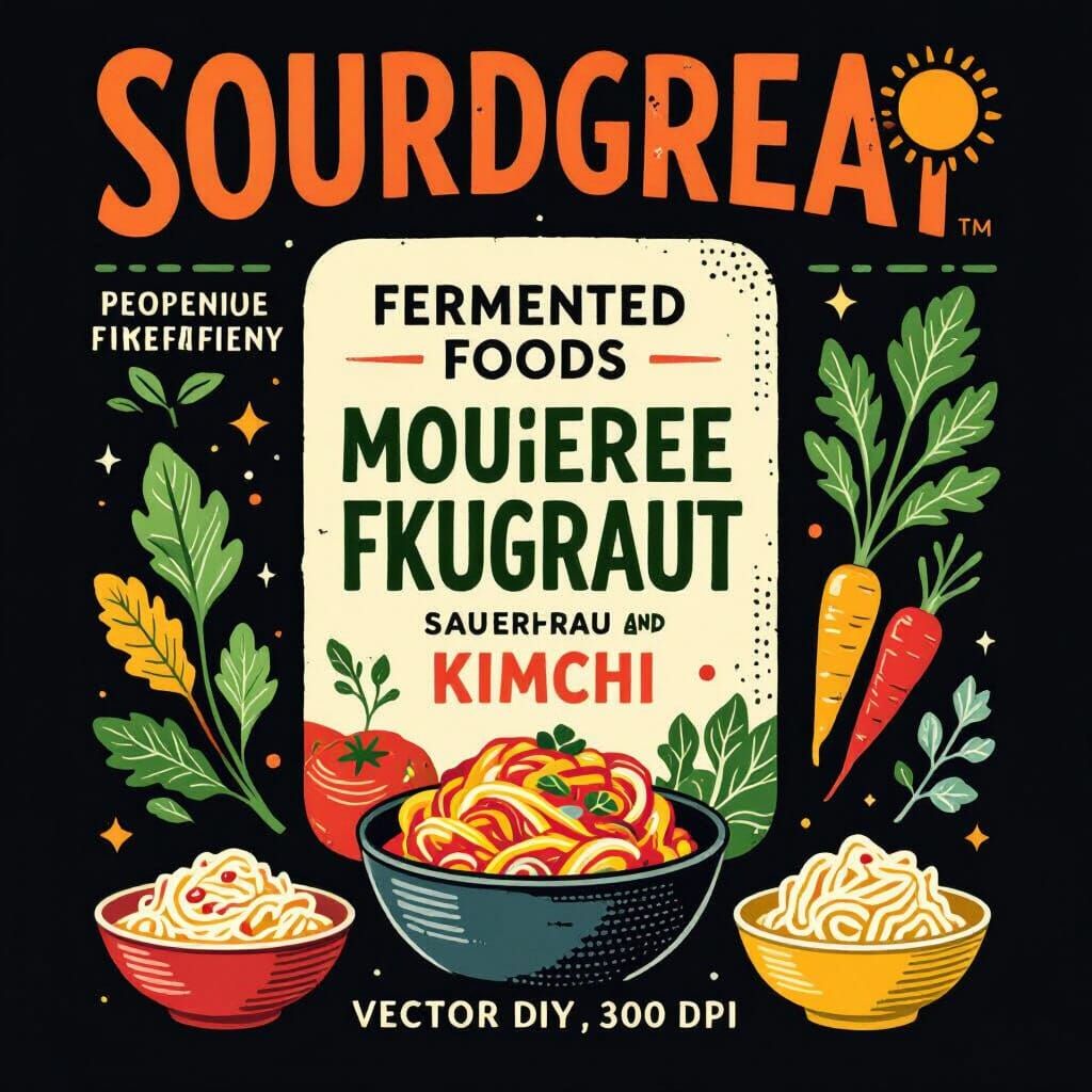 Modern Fermented Food Label Design
