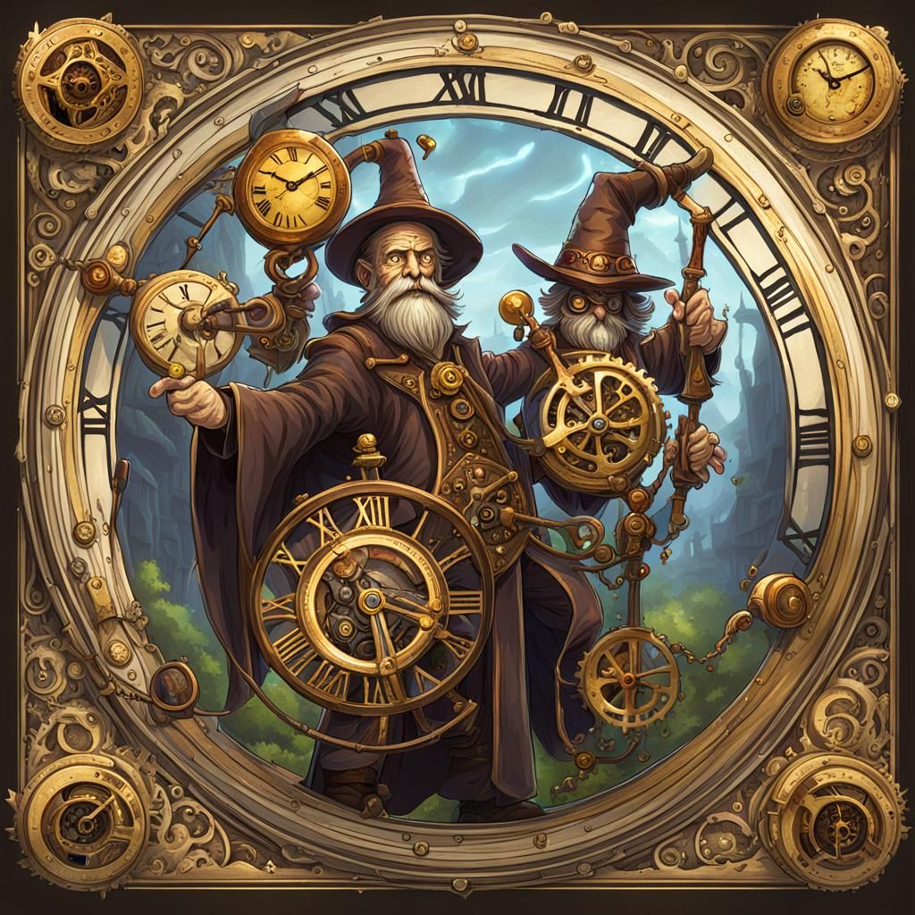 Clockwork Wizard in Steampunk Style