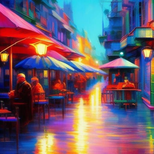 Night cafe in Paris