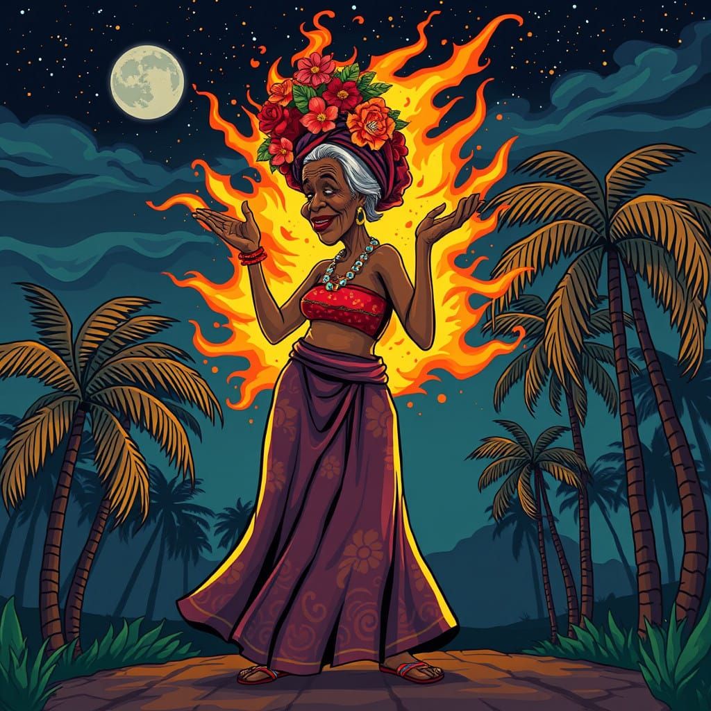 Vibrant Trinidadian Soucouyant Transforms in a Tropical Nigh...