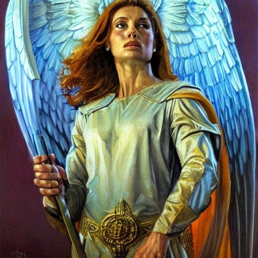 Archangel Uriel Oil Painting Portrait