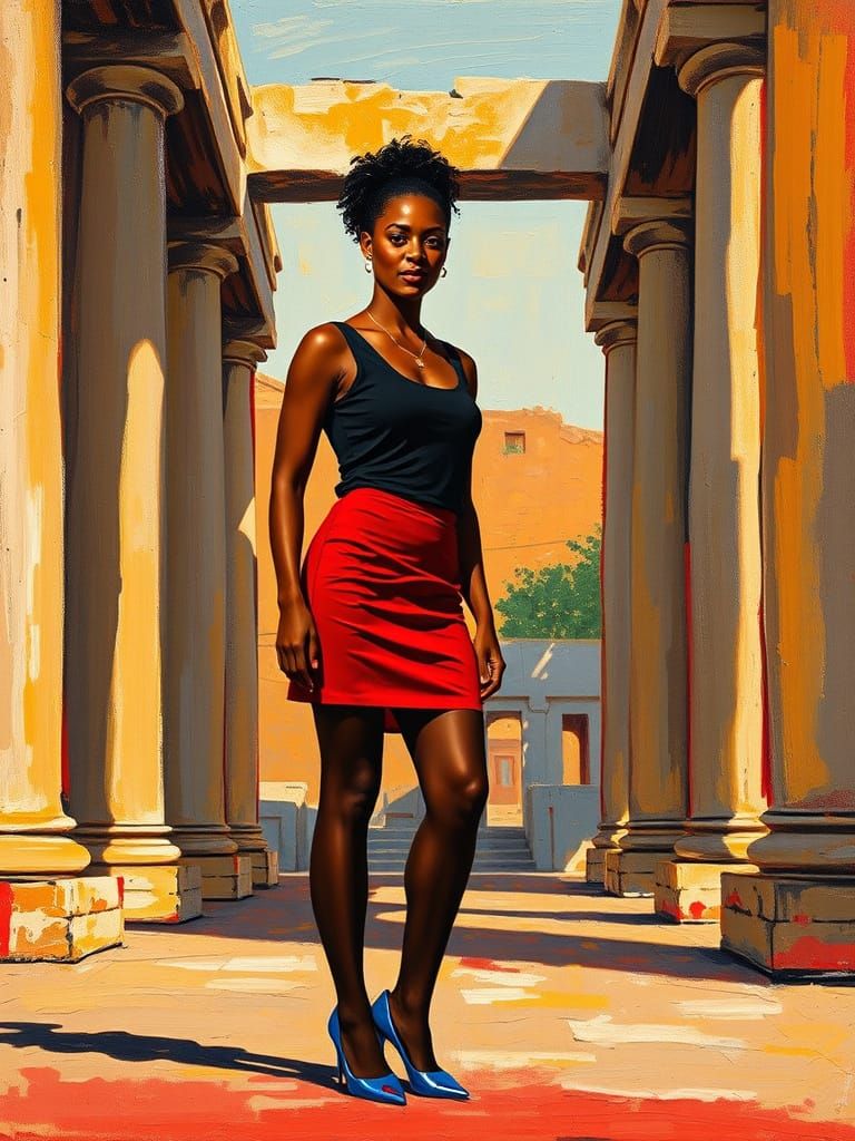 Robin Givens in Abstract Impasto Style