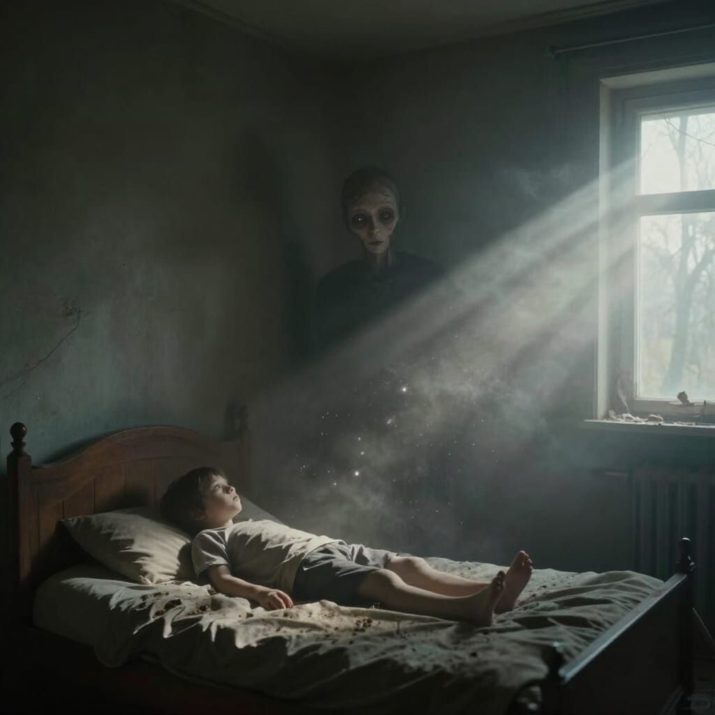 Unsettling Child's Bedroom in Fog, Uncanny Valley Presence